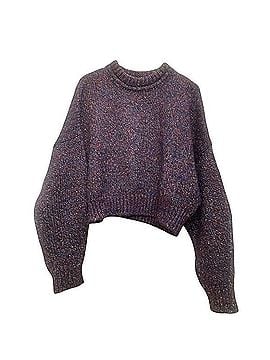 Isabel Marant Multicolor Knit Lurex Cropped Crew Mock Neck Sweater Wool Sweater (view 2)