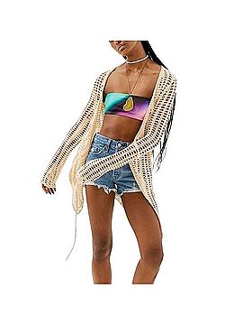 Urban Outfitters Open Knit Asymmetric Crotchet Cardigan Cardigan (view 1)