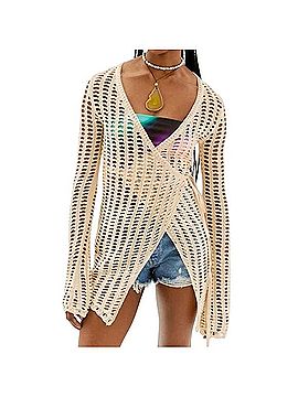 Urban Outfitters Open Knit Asymmetric Crotchet Cardigan Cardigan (view 2)