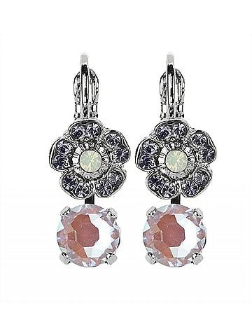 Mariana Women's Flower Drop Crystal Earrings Moon Drops in Purple Multi (view 1)
