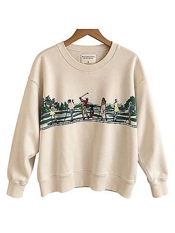 Abercrombie & Fitch Golf Graphic Oversized Sunday Crew Sweatshirt Sweatshirt (view 1)