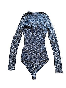 Abercrombie & Fitch Space Dye Blue Knit Ribbed O Ring Cutout Bodysuit Bodysuit (view 2)