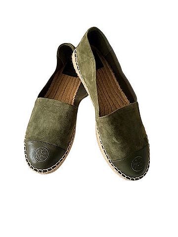 Tory Burch Color Blocked Suede Leather Espadrilles Flats (view 1)