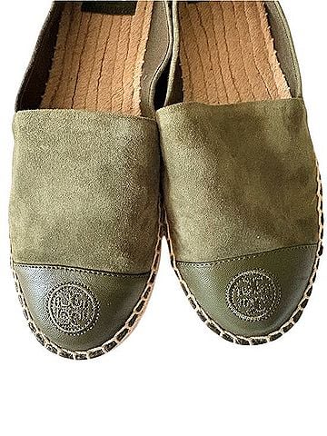 Tory Burch Color Blocked Suede Leather Espadrilles Flats (view 2)