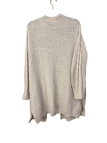 Umgee Cream Open Front Cable-Trim Pocket Cardigan Cardigan (view 2)