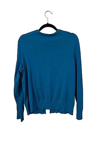 Charter Club Teal Round-Neck Button Cardigan Cardigan (view 2)