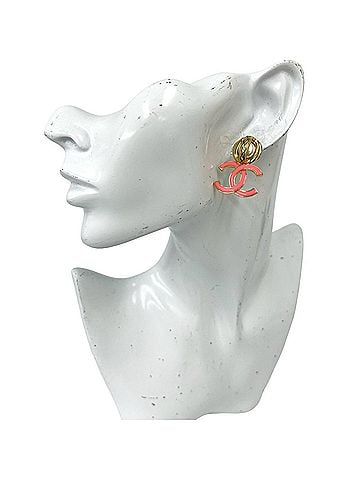 Chanel CHANEL Coco Mark GP Earrings, Gold Jewelry, 50773 (view 2)