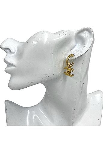 Chanel CHANEL Coco Mark GP Earrings, Gold Jewelry, 00531 (view 2)