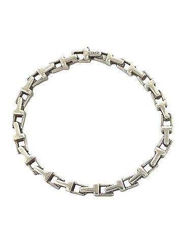 Tiffany & Co. TIFFANY&amp;Co. Tiffany T Narrow Bracelet, 18 links, Sterling Silver 925 Chain Bangle Accessory, 12265 (view 1)