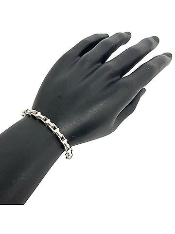 Tiffany & Co. TIFFANY&amp;Co. Tiffany T Narrow Bracelet, 18 links, Sterling Silver 925 Chain Bangle Accessory, 12265 (view 2)