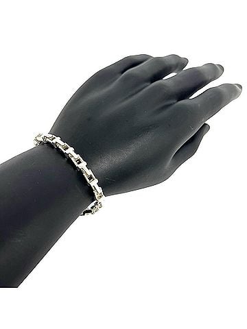 Tiffany & Co. TIFFANY&amp;Co. Tiffany T Narrow Bracelet, 17 Links, Sterling Silver 925 Chain Bangle, Accessory, 11692 (view 2)