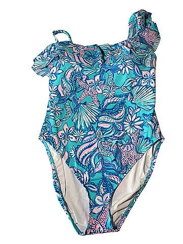 Lilly Pulitzer Sound the Sirens Amalfi Blue One Piece Swimsuit (view 1)