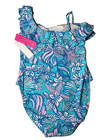 Lilly Pulitzer Sound the Sirens Amalfi Blue One Piece Swimsuit (view 2)