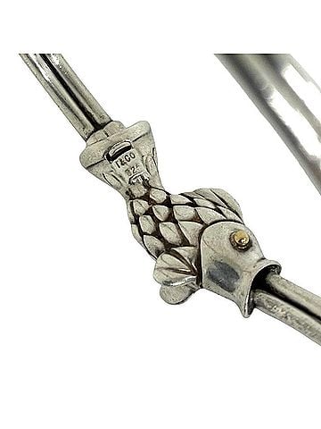 Tiffany & Co. TIFFANY&amp;Co. Tiffany Fish Motif Bangle, Sterling Silver 925, 18K Yellow Gold Bracelet, 240-9 (view 2)