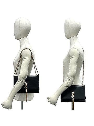 Yves Saint Laurent Yves Saint Laurent SAINT LAURENT PARIS Kate YSL Logo Hardware Tassel Leather Shoulder Bag Pouch Black 37290 (view 2)