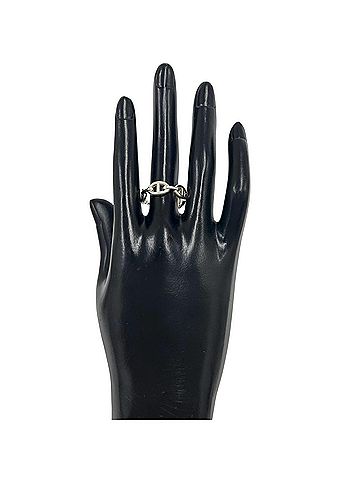 Hermès HERMES Hermes Enchainée PM Ring, Sterling Silver 925, Size #59, Accessory, Silver, Item Number 25743 (view 2)