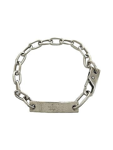 Gucci GUCCI Vintage Logo Plate Sterling Silver 925 Chain Bracelet Accessory 34445 (view 1)