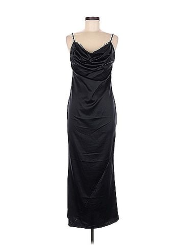 Victoria's Secret Satin Sparkle Draped Maxi Victoria's Secret Cocktail Dress (view 1)