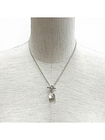 Hermès HERMES (Hermes) 2024 AG925 Amulette Necklace Kelly Pendant Accessory Silver Made in France Weight 13.8g Women's (view 2)