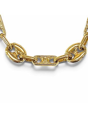 Céline CELINE Vintage Triomphe Gold Chain Necklace, Gold, Made in Italy, Women's Accessory (view 1)