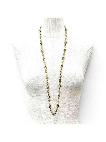 Céline CELINE Vintage Triomphe Gold Chain Necklace, Gold, Made in Italy, Women's Accessory (view 2)