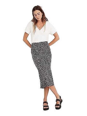 Madewell Drawstring Midi Slip Skirt Casual Skirt (view 1)
