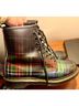 Dr. Martens 100% Leather Plaid Multi Color Boots Size EU 39 - photo 5