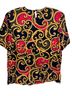 August Silk Floral Multi Color Short Sleeve Blouse Size M - photo 2