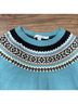 Boden 100% Wool Fair Isle Blue Teal Pullover Sweater Size 4 - photo 7