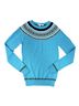 Boden 100% Wool Fair Isle Blue Teal Pullover Sweater Size 4 - photo 1