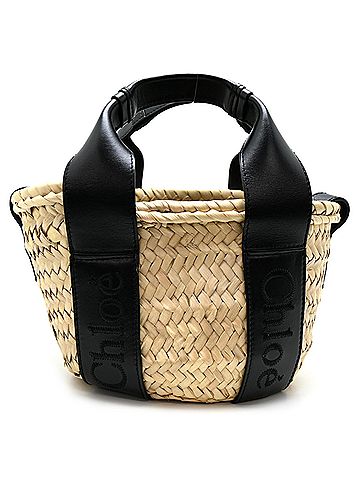 Chloé Chloé Chloe Sense Small Basket Women's Handbag CHC23SS304J66001 Raffia Natural Black (view 2)