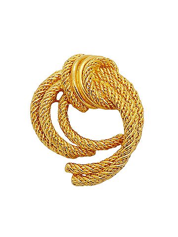 Christian Dior Christian Dior Brooch, Twisted Rope Motif, GP Plated Gold, Women's (view 1)