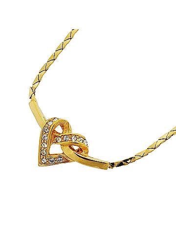 Christian Dior Christian Dior Necklace, GP Plated, Rhinestone, Gold, Women's (view 1)