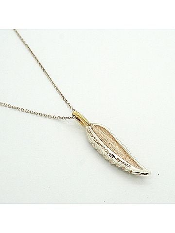 Tiffany & Co. Tiffany &amp; Co. Feather Necklace, 18K Yellow Gold (KYG), Sterling Silver (925), Women's (view 2)