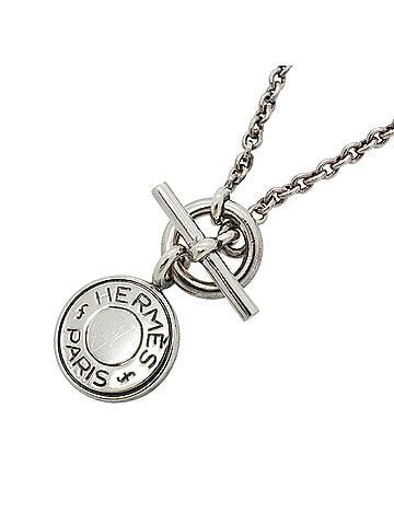Hermès Hermes necklace, Sellier, sterling silver 925, for women. (view 1)