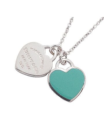 Tiffany & Co. Tiffany &amp; Co. Double Return to Heart Necklace, Sterling Silver 925, Blue, Women's (view 1)