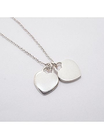 Tiffany & Co. Tiffany &amp; Co. Double Return to Heart Necklace, Sterling Silver 925, Blue, Women's (view 2)
