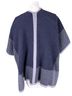 Adrienne Vittadini Houndstooth Blue Gray Poncho Size M - photo 2