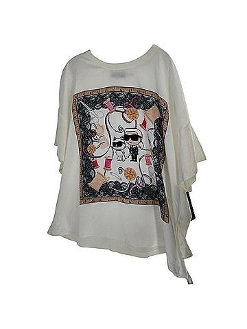 Karl Lagerfeld Paris Choupette Graphic Side Tie Top Short Sleeve T-Shirt (view 1)