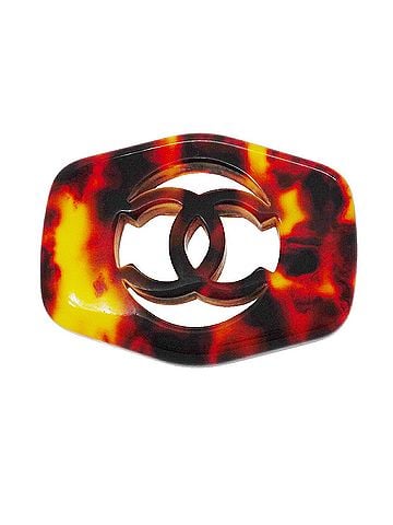 Chanel Chanel brooch, Coco Mark, tortoiseshell pattern, gold plated, women's. (view 1)