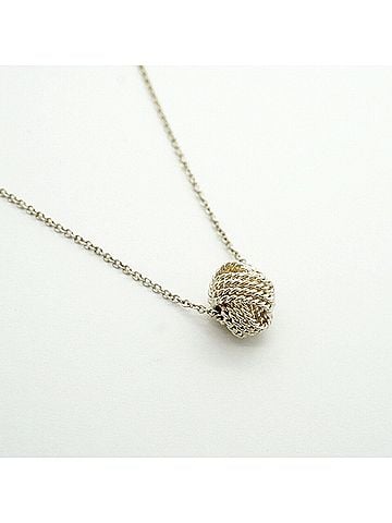 Tiffany & Co. Tiffany &amp; Co. Somerset Mesh Ball Necklace, Sterling Silver 925, Women's (view 2)