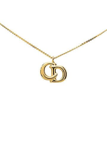 Christian Dior Christian Dior Dior CD Logo Chain Pendant Necklace, Gold Plated, Women's (view 1)
