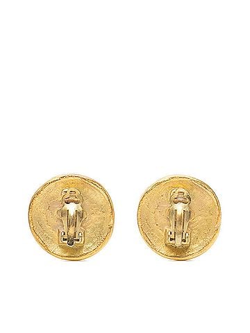 Chanel Chanel Coco Mark Round Vintage Earrings Ear Clips 95P Gold Plated Women's CHANEL (view 2)