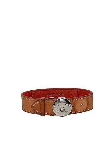 Louis Vuitton Louis Vuitton Good Luck Bracelet, Brown Silver Leather Metal Women's LOUIS VUITTON (view 1)