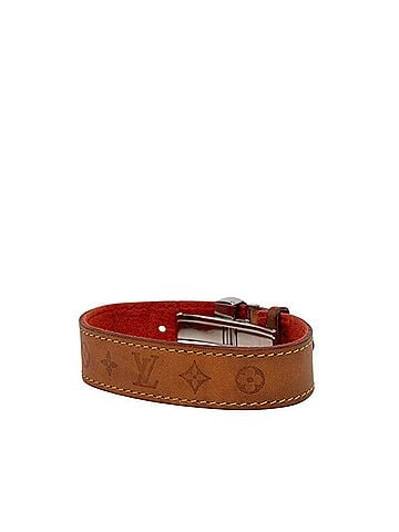 Louis Vuitton Louis Vuitton Good Luck Bracelet, Brown Silver Leather Metal Women's LOUIS VUITTON (view 2)