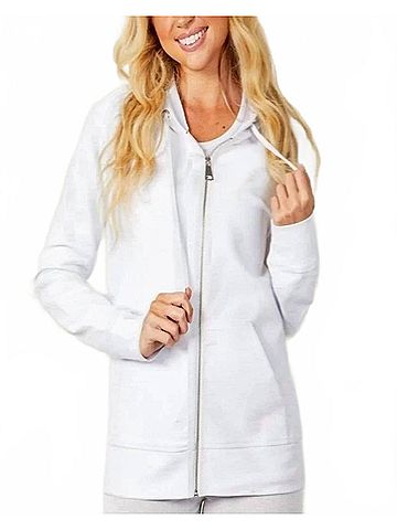 French Kyss Classic Zip-Up Hoodie Jacket in White (view 2)