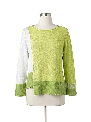 Habitat Yin Yang Step It Up Boatneck Sweater in Aloe (view 1)