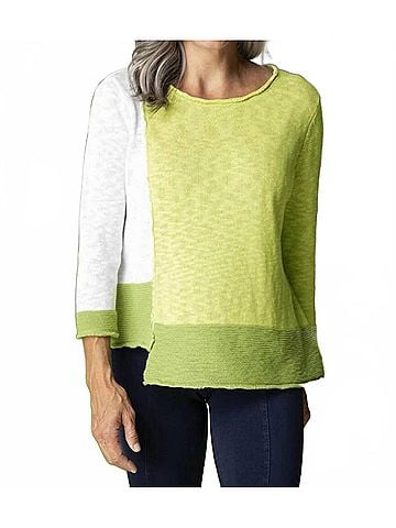 Habitat Yin Yang Step It Up Boatneck Sweater in Aloe (view 2)