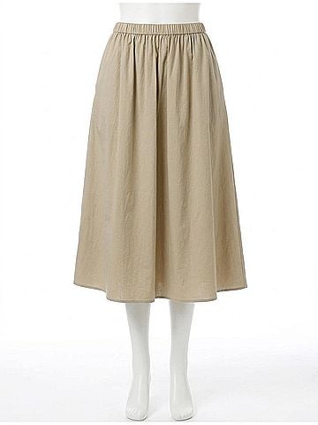 Oui Banded Midi Skirt in Biscuit (view 1)