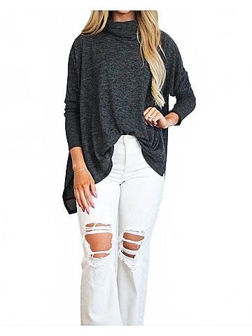 Zenana Cozy Chic Sweater in Black (view 2)